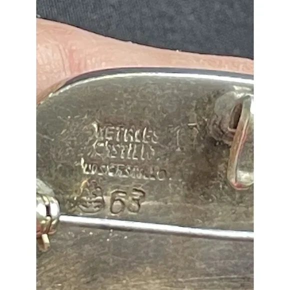 Los Castillo Sterling Silver Mixed Metals Parrot Pendant Brooch Signed 63 - Picture 7 of 14